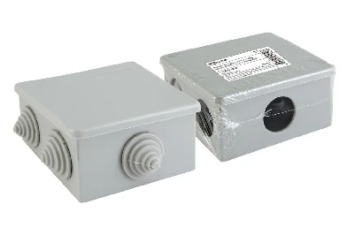 Распаячная коробка ОП 80х80х40мм, крышка, IP44, 6 вх. инд. штрихкод