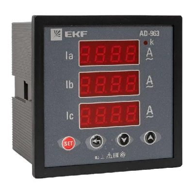 Амперметр AD-963 цифровой на панель (96х96) трехфазный PROxima EKF ad-963