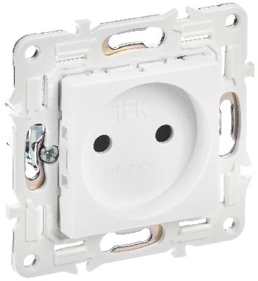 SKANDY Розетка без заземления без защитных шторок 10А SK-R02W арктический белый IEK SK-R10-10-K01