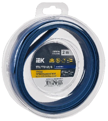 Трубка термоусадочная ТТУ нг-LS 12/6 синяя (2м/упак) IEK UDR12-012-006-002-K07-T