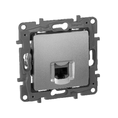 ETIKA Информационная розетка RJ 45 категория 5e UTP алюминий Legrand 672441