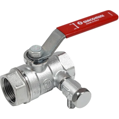 Кран шаровой хромированный со спускником R250DS Ду 15 Ру42 ВВ 1/2' рычаг