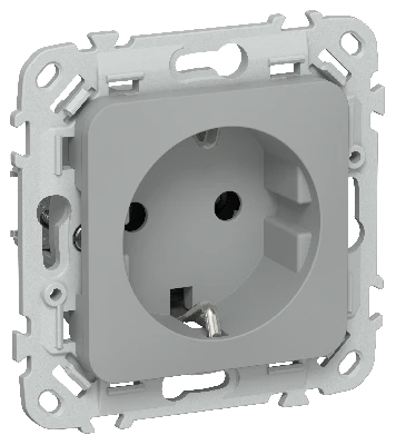 FLITE Розетка с заземлением без защитных шторок безвинтовое крепление 16А РС11-1-ФлС серый IEK