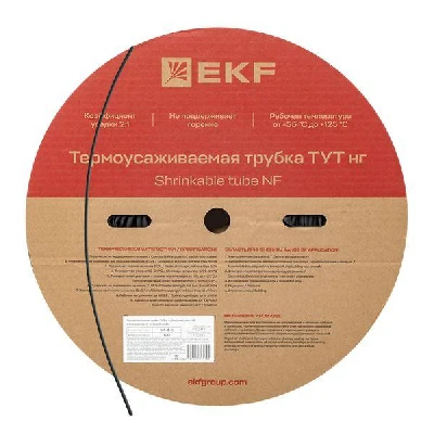 Трубка термоусаживаемая ТУТ нг 6/3 черная рулон PROxima EKF tut-6-b