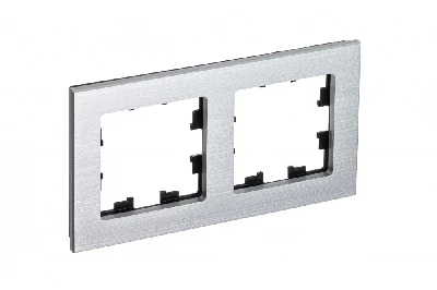 Рамка двухпостовая ATLASDESIGN NATURE, МЕТАЛЛ СЕРЕБРО Systeme Electric ATN312102