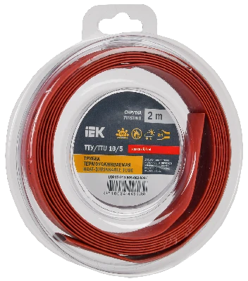 Трубка термоусадочная ТТУ нг-LS 10/5 красная (2м/упак) IEK UDR12-010-005-002-K04-T