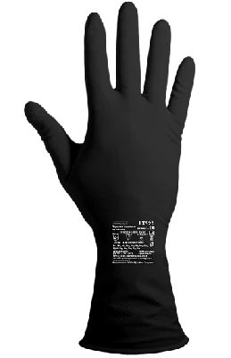 Перчатки химостойкие латексные Тип КЩС-2, толщина 0,50 мм, чёрные ArmProtect LX520,  р.L (9)