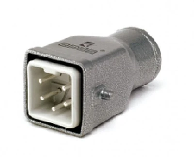 Кожух со штепселем металлический, 5 полюсов, 10A, верхний ввод PG 11, IP65