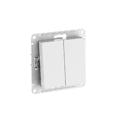 ATLASDESIGN AQUA 2-клавишный ПЕРЕКЛЮЧАТЕЛЬ IP44, сх.6, 10АХ, быстрозажимные клеммы, БЕЛЫЙ