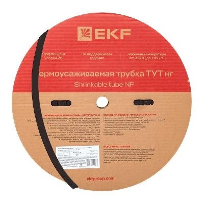 Трубка термоусаживаемая ТУТ нг 20/10 черная рулон PROxima EKF tut-20-b