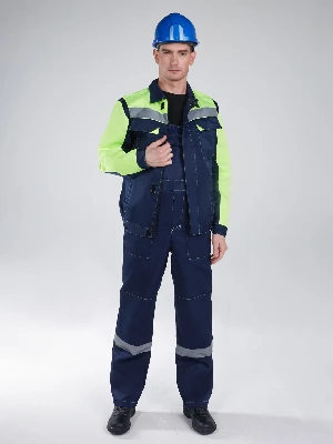 Костюм Сфера NEW (ткань Смесовая,210) полукомбинезон, темно-синий/лимонный, 56-58/ 170-176 Факел 87468101 87468101007