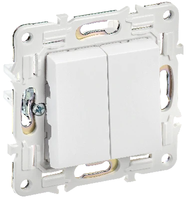 SKANDY Выключатель 2-клавишный проходной 10А SK-V05W арктический белый IEK SK-V22-0-10-K01