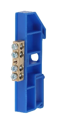 Шина NO-222-43 N ноль на DIN-изоляторе ШНИ-6х9-4-Д-синий