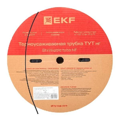 Трубка термоусаживаемая ТУТ нг 4/2 черная рулон PROxima EKF tut-4-b