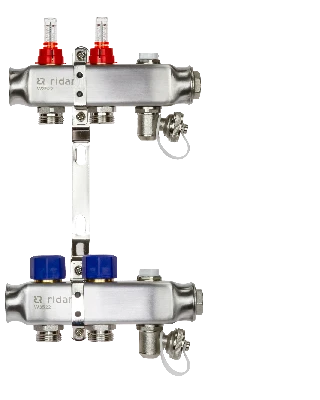 Коллекторная группа SSM-2RF set 2 контура 1' x 3/4' с расходомерами и кронштейнами Ридан 088U0952R