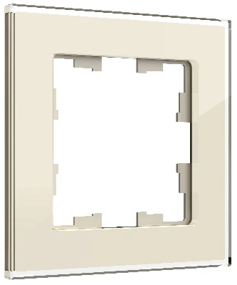 BRITE Рамка 1 пост РУ-1-2-БрВа стекло ванильный IEK BR-M12-G-K10