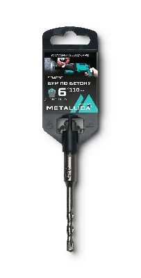 Бур по бетону SDS-plus 6х110/50 мм, напайка с центром, 2 спирали