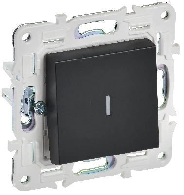 SKANDY Выключатель 1-клавишный с индикацией 10А SK-V07Bl черный IEK SK-V10-1-10-K02