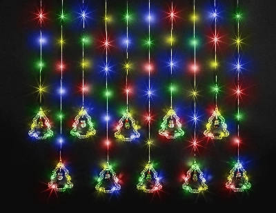 Гирлянда новогодняя светодиодная NGF-D034-03 бахрома елки и фигурки RGBY 3*0.6м IP20 Navigator Group 95009 30630