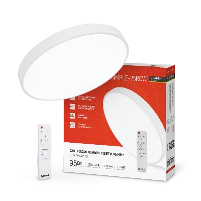 Светильник светодиодный SCANDY SIMPLE-95RCW 95Вт 230В 3000-6500K 7600Лм 500x50мм с пультом ДУ белый IN HOME