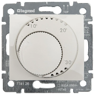 Термостат электронный стандрат 5А слоновая кость VALENA