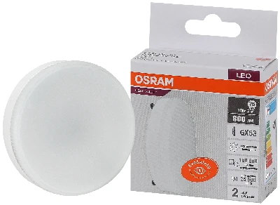 Лампа светодиодная LED 10 Вт GX53 4000К 800Лм таблетка 220 В (замена 75Вт) OSRAM LEDVANCE 4058075582095