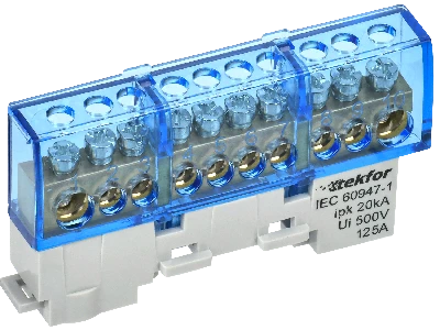 TEKFOR Шина N ноль изолированная на универсальном держателе 8х12-10-С IEK