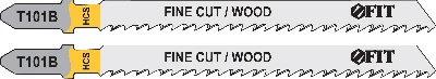 Полотна по дереву, HCS, шлифованные под свободным углом зубья, 100/74/2.5 мм (T101B), 2 шт FIT 40948
