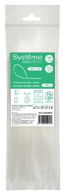 Стяжка кабельная MultiSet 250х4.8 Белая (100шт)