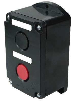 Пост управления ПКЕ 212-2 У3, 10А, 660В, 2 элемента, чёрный и красный цилиндр, накладной, IP40 Электротехник ET519068