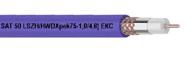 Кабель коаксиальный SAT 50 LSZH (100м) 75 Ом не   распространяющий горение Польша