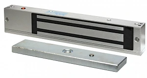 Замок электромагнитный, мониторинг, СИД, внутреннее исполнение, 12 VDC / 500мА или 24VDC / 250мА, усилие 270 кг.