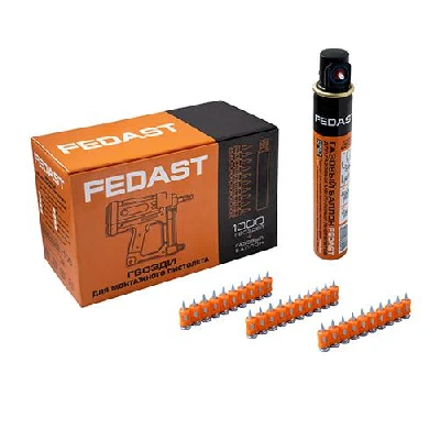 Гвозди 3.0x22 мм для монтажного пистолета с кованым наконечником Bullet point (1000 шт/уп + газовый баллон) Fedast fd3022mgbpfc