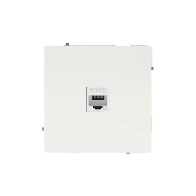 Компьютерная розетка RJ-45 без шторки, кат.6А одинарная,KANT, белая магнолия