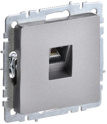 BRITE Розетка компьютерная RJ45 кат.5E РК10-БрС сталь IEK BR-K10-1-K46