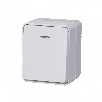 AtlasDesign Profi54 выключатель одноклавишный с подсветкой IP54 10 АХ, БЕЛЫЙ, Россия Systeme Electric ATN540113