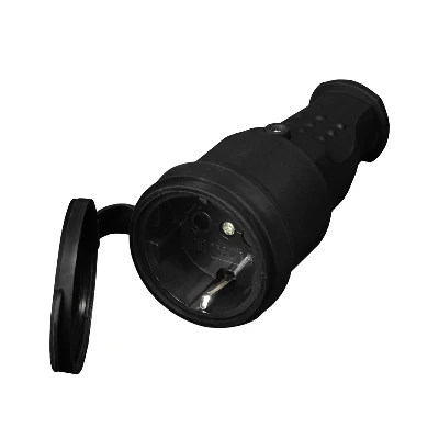 Разъем штепсельный с заземлением каучук 16А 250В IP44 (еврослот) UNIVersal 602228