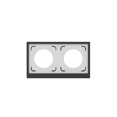 Рамка 2 поста IP44, KANT, черный уголь