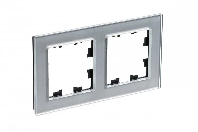 Рамка двухпостовая ATLASDESIGN NATURE, СТЕКЛО АЛЮМИНИЙ Systeme Electric ATN320302