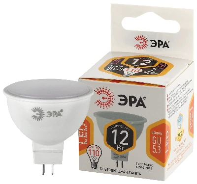 Лампа светодиодная LED 12 Вт 960Лм 2700К софит теплый GU5.3 170-265В LED MR16-12W-827-GU5.3 Standart