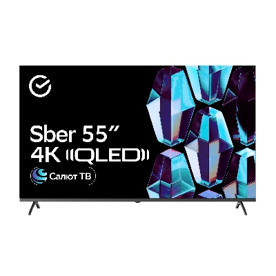 Телевизор умный Sber QLED UHD 55', титан