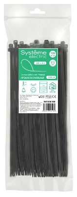 Стяжка кабельная MultiSet 300х4.8 Чёрная (100шт)