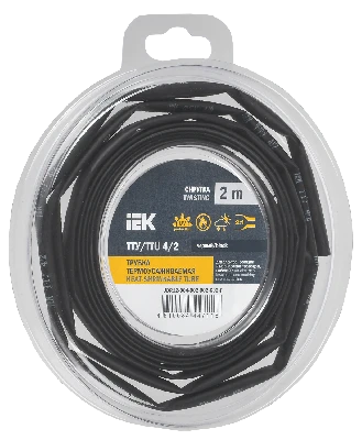 Трубка термоусадочная ТТУ нг-LS 4/2 черная (2м/упак) IEK UDR12-004-002-002-K02-T