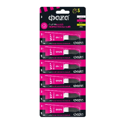 Супер-клей прозрачный GSp- 3x 6 BL-6 (лента) 3г ФАZА