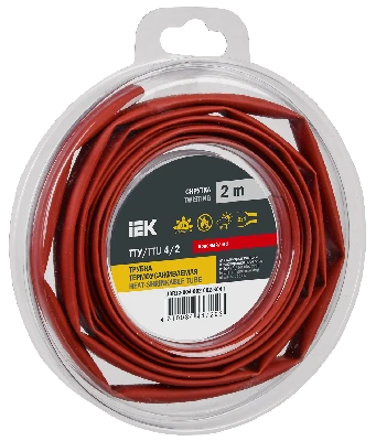 Трубка термоусадочная ТТУ нг-LS 4/2 красная (2м/упак) IEK UDR12-004-002-002-K04-T