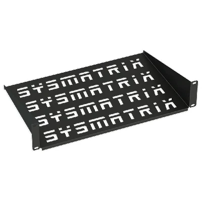 Полка 19' консольная перфорированная 1U глубина 200 мм. цвет черный (RAL 9004)