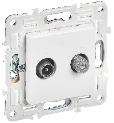 SKANDY Розетка двойная TV+SAT SK-A13W арктический белый IEK SK-AF20-O-K01
