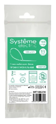 Стяжка кабельная MultiSet 100х2.5 Белая (100шт)