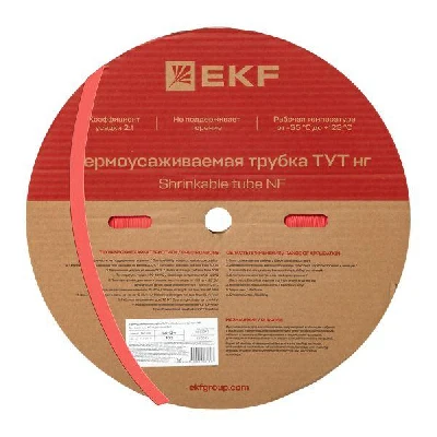 Трубка термоусаживаемая ТУТ нг 12/6 красная рулон PROxima EKF tut-12-r