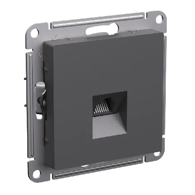 ATLASDESIGN РОЗЕТКА компьютерная RJ45, кат. 5Е, механизм, БАЗАЛЬТ Systeme Electric ATN001483